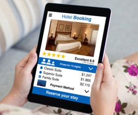 Book your hotel online Stock Photo 03