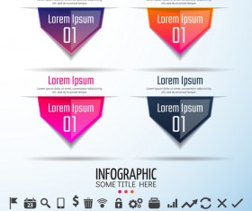 Bookmarks number information design vector