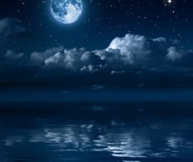 Bright moon at night Stock Photo 01