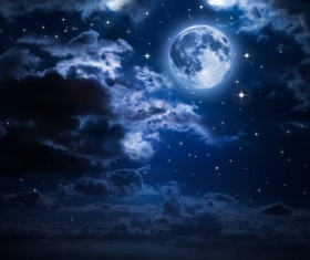 Bright moon at night Stock Photo 02