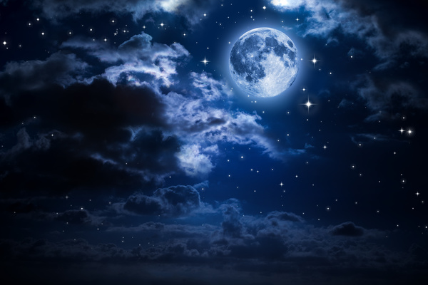 Bright moon at night Stock Photo 02