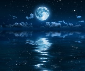Bright moon at night Stock Photo 03