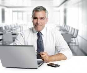 Business people with tablet PCs on the desktop Stock Photo