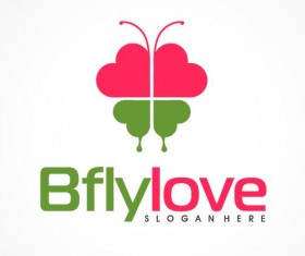 Butterfly love logo vector