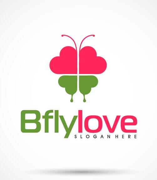 Butterfly love logo vector