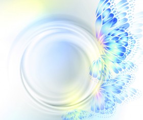 Butterfly wings with abstract background vector 03