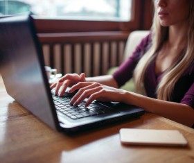 Cafe rest in the use of Tablet PC female Stock Photo 02