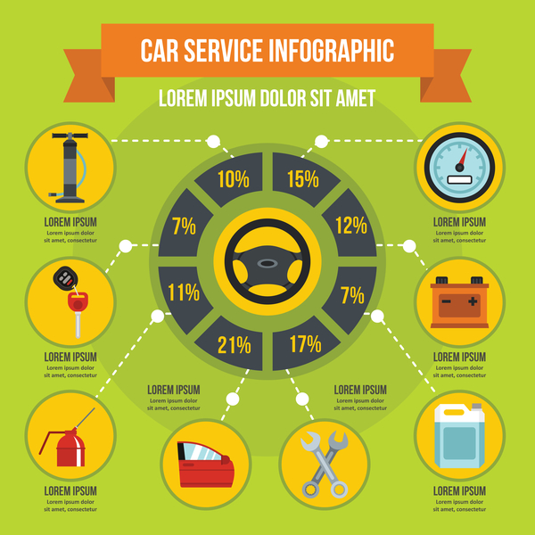 Car service infographic design vector