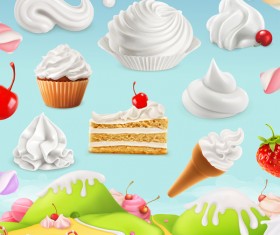 Cartoon candy world vector material 09