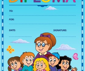 Cartoon styles diploma theme template vectors 02