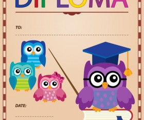 Cartoon styles diploma theme template vectors 03