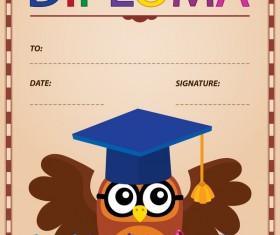 Cartoon styles diploma theme template vectors 04