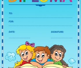Cartoon styles diploma theme template vectors 05
