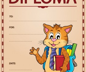 Cartoon styles diploma theme template vectors 07
