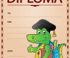 Cartoon styles diploma theme template vectors 08