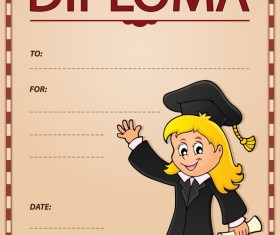 Cartoon styles diploma theme template vectors 09