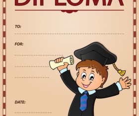 Cartoon styles diploma theme template vectors 10