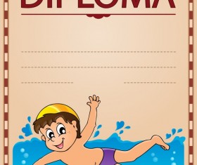 Cartoon styles diploma theme template vectors 12
