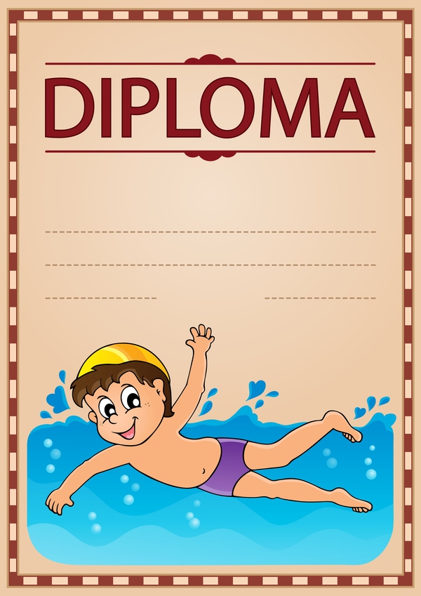 Cartoon styles diploma theme template vectors 12