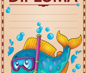 Cartoon styles diploma theme template vectors 14