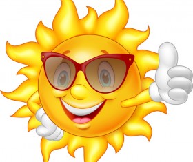 Cartoon sun smiling face vectors 01