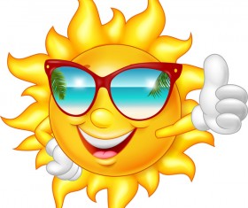Cartoon sun smiling face vectors 03
