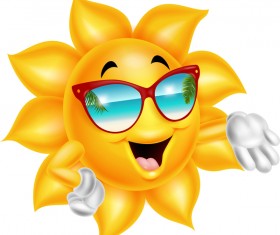 Cartoon sun smiling face vectors 05