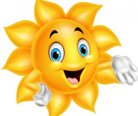 Cartoon sun smiling face vectors 06