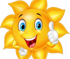 Cartoon sun smiling face vectors 07