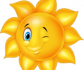 Cartoon sun smiling face vectors 08