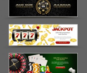 Casino banners design vector set 01