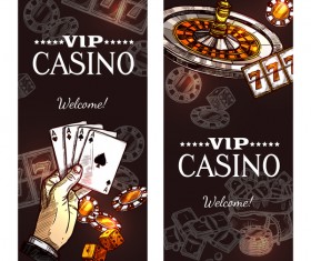 Casino banners design vector set 02