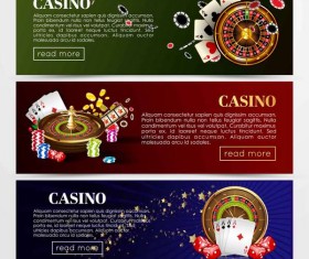 Casino banners design vector set 03
