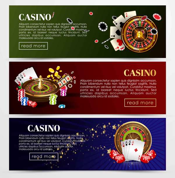 Casino banners design vector set 03