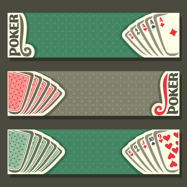 Casino banners design vector set 04