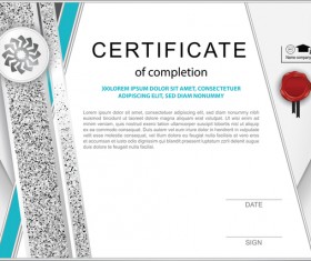 Certificate of completion template vector material