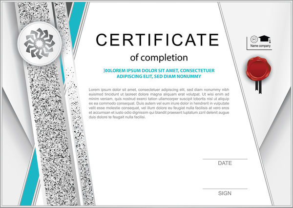 Certificate of completion template vector material