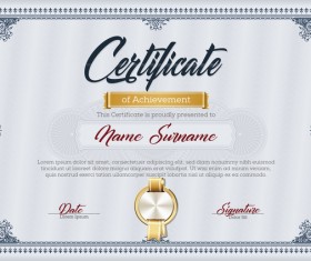 Certificate templete blue vector 01