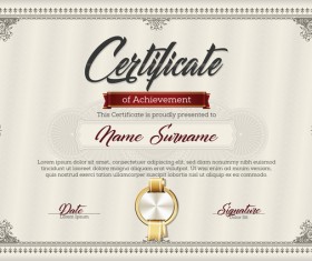 Certificate templete brown vector 01
