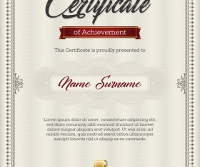 Certificate templete brown vector 02