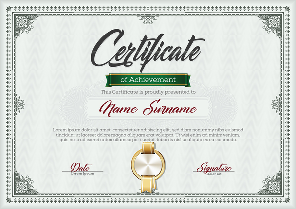 Certificate templete green vector 01