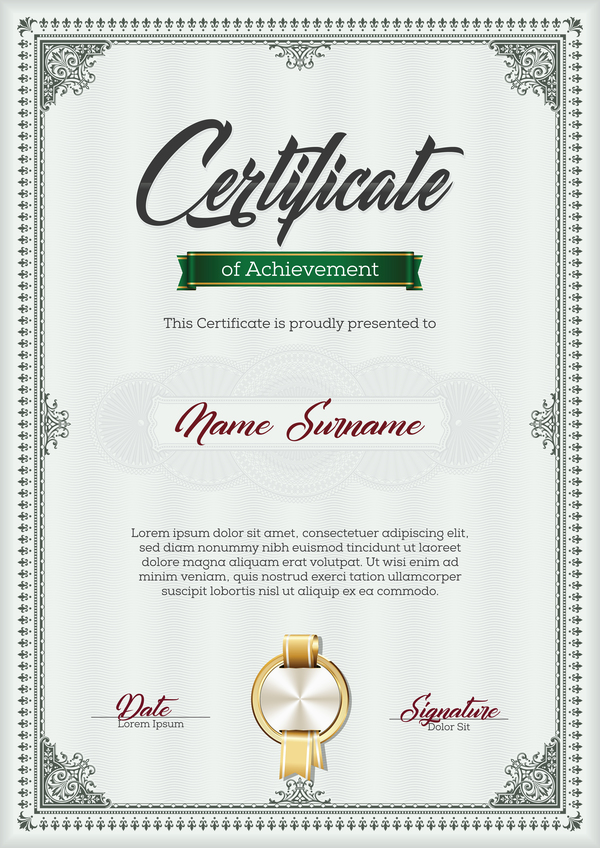 Certificate templete green vector 02