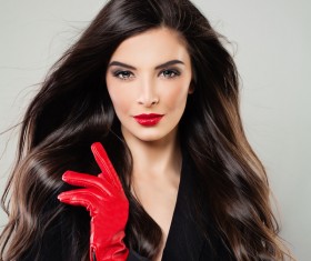 Charming black hair woman fashion model Stock Photo 02