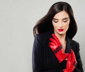 Charming black hair woman fashion model Stock Photo 03