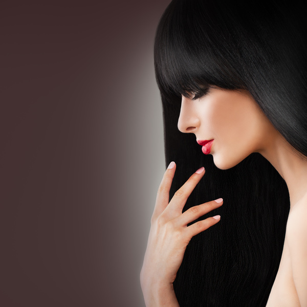 Charming black hair woman fashion model Stock Photo 04