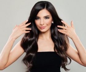 Charming black hair woman fashion model Stock Photo 07