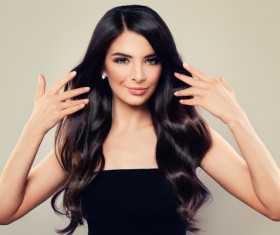 Charming black hair woman fashion model Stock Photo 08