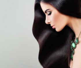 Charming black hair woman fashion model Stock Photo 10