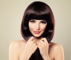 Charming black hair woman fashion model Stock Photo 12
