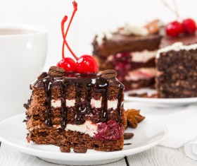 Cherry Chocolate Cake Stock Photo